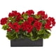 thumbnail image 1 of Planta artificial de geranio casi natural con maceta rectangular, 1 of 3