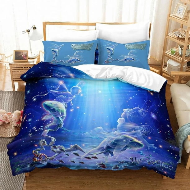 Twelve Constellations Quilt Duvet Cover Set Soft Bedclothes3-Piece Bedding Set