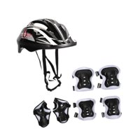 Magideal - Set De Casco Para Bicicleta Infantil Con Protecciones, Equipo De Patinaje Para Monopatín Y Longboard , Negro