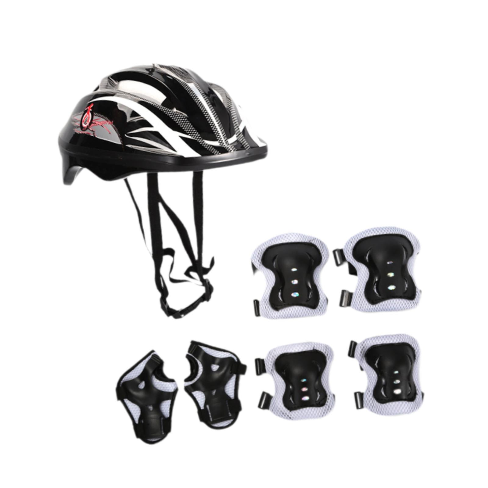 Magideal - Set De Casco Para Bicicleta Infantil Con Protecciones, Equipo De Patinaje Para Monopatín Y Longboard , Negro