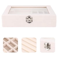 N-Ofertas - Joyero Exhibidor Organizador De Joyas Con Tapa Beige