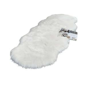 Teng Fei - Alfombras Decorativas Imitacion Piel De Conejo Blanca