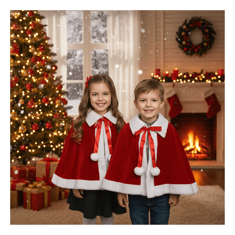 Capa De Navidad Infantil Talla Única Rojo Santa Papa Noel Navidad 2025 ...
