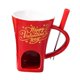 thumbnail image 5 of Taza Para Fondue De Chocolate Con Tenedor, Taza Personal Para Derretir Queso Para Fiestas, Camping, Letra Roja, 5 of 5
