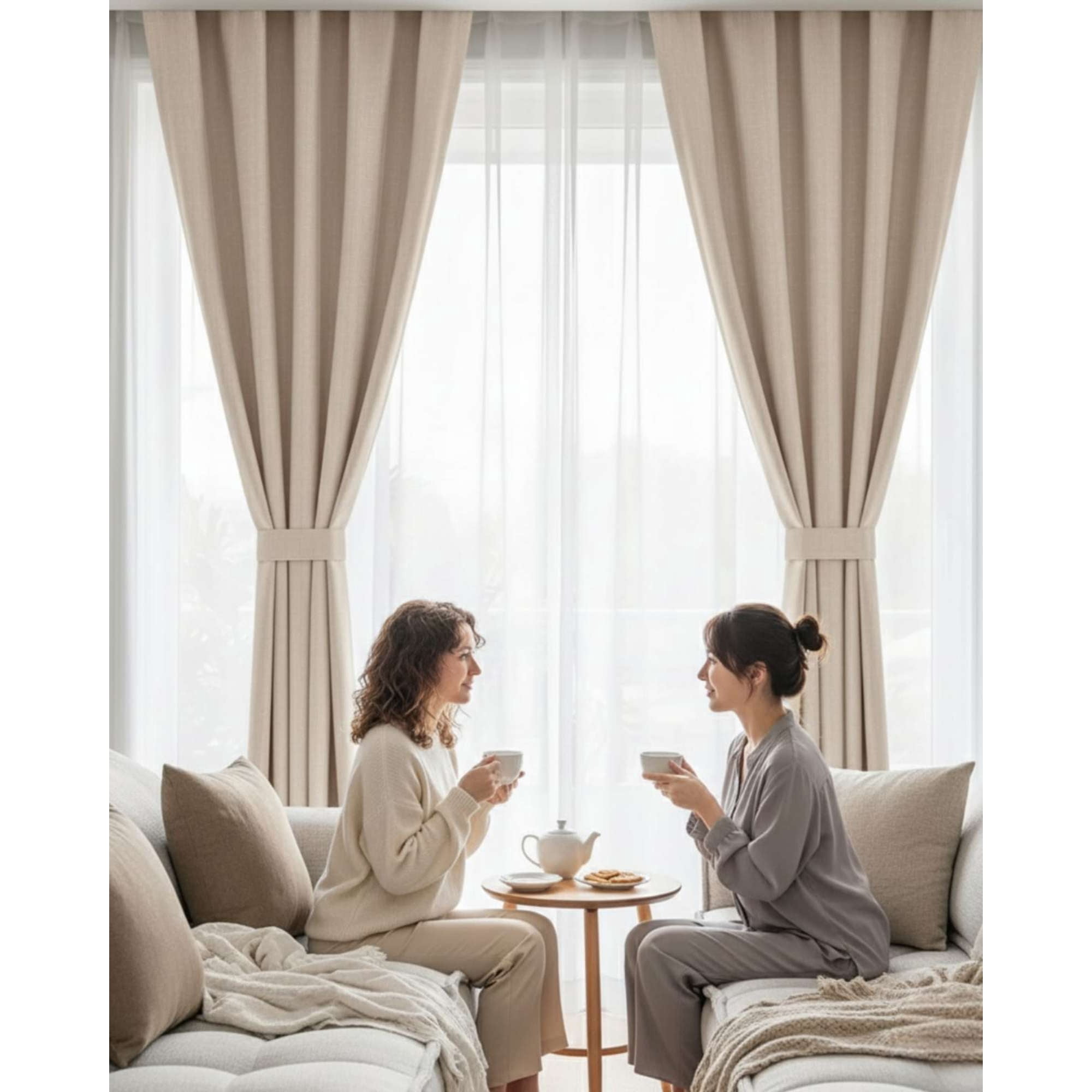 Mylhogar - Juego De Cortinas Blackout Premium Engomadas