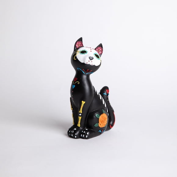 Gato Día de los Muertos de Resina 23 x 12 x 7 cm Halloween - Frank & Mortis