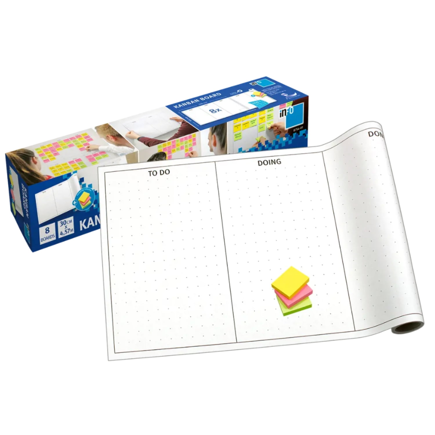 Info - Pack 10 Unidades Tableros Adhesivos Kanban 50x30cms - Ps