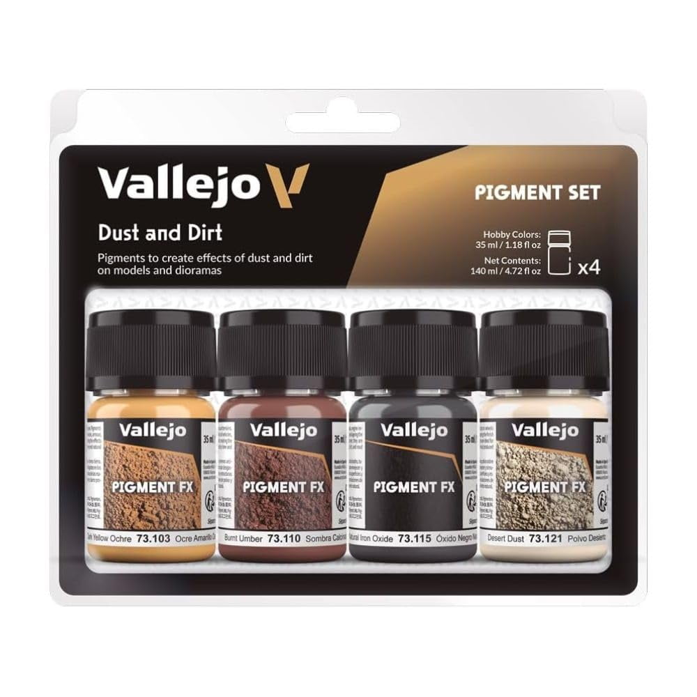 Vallejo Pigment Fx Efecto Polvo Y Suciedad 4 Botellas De 35 Ml
