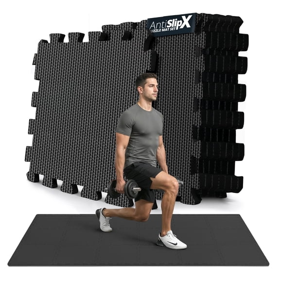 Juego de pisos para gimnasio BeMaxx, 18 unidades, alfombrillas de espuma EVA entrelazadas