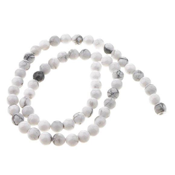 Gotas sueltas redondas de la piedra preciosa del howlite blanco natural para la joyería diy que hace 6m m