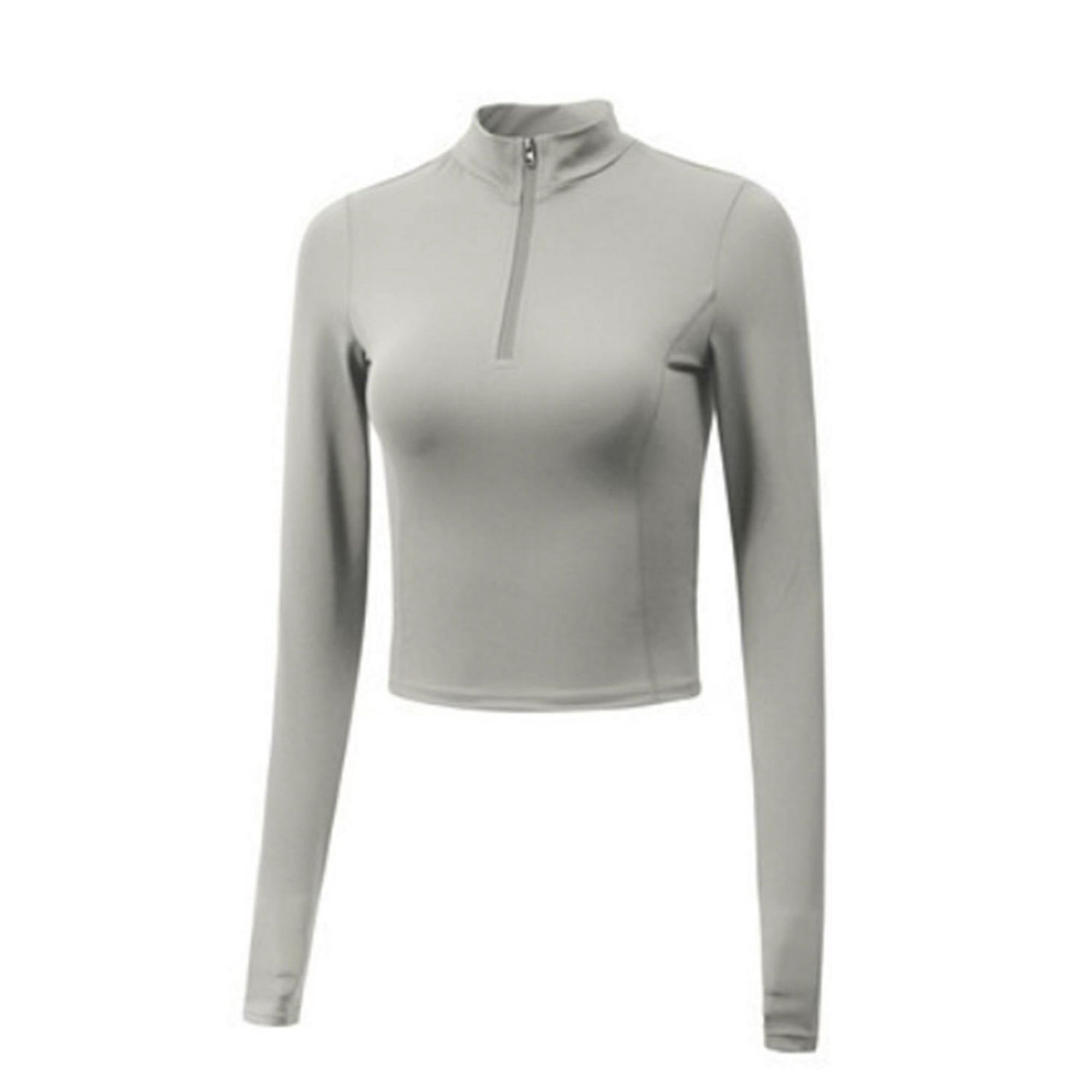 Samia - Poleron Crop Con Cierre Corto Gris S