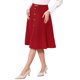 thumbnail image 4 of INSPIRE CHIC Falda Midi Plisada Línea A para Mujeres Vintage Trabajo Cintura Alta Falda Acampanada de Negocios XS Rojo, 4 of 6