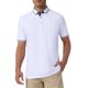 thumbnail image 1 of INSPIRE CHIC Camisas Polo de Negocios Formales de Verano de Manga Corta para Hombre con Contraste de Color XL Blanco, 1 of 5