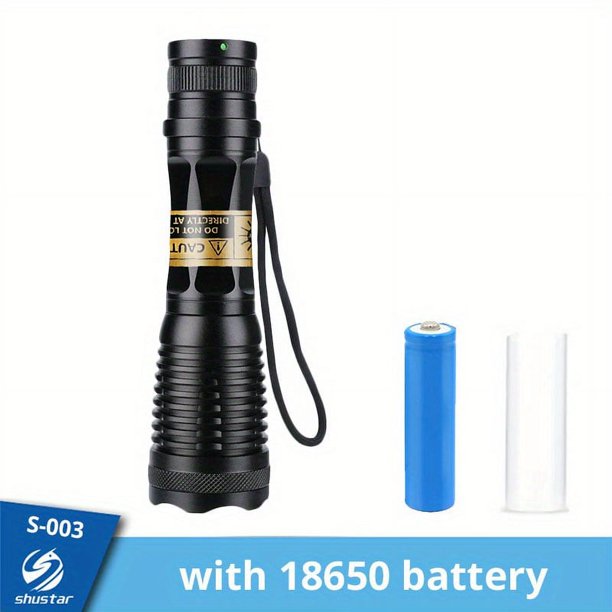 2-in 1 Dual Light Flashlight, T6+UV Black Light, Pet Urine Detection ,Ultraviolet ,Zoomable Waterproof Tactical Torch, 5 Modes, Home Outdoor, Fishing, Cycling, Camping Lantern, 18650 Battery