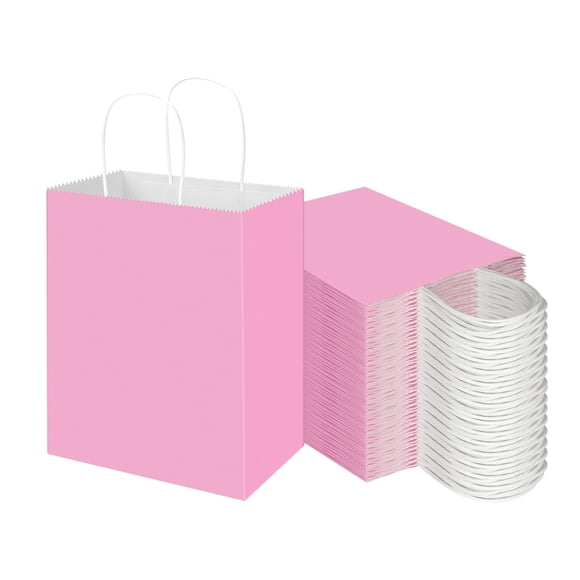 Bolsas Para Envolver Regalos Paquete De 100 Unidades Papel Kraft Mediano De Color Rosa Claro
