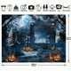 thumbnail image 3 of 1pc Spooky Halloween Graveyard Backdrop - 7x5ft Polyester Photography Backdrop with Pumpkin Lanterns and Moon - Perfect for Kids Parties and Birthdays, 3 of 4