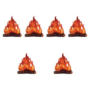 Bothyi - 6 Piezas De Fogatas De Cartón Decorativas 3D Para Acampar, Decoraciones Para Jardín, Fuegos Falsos
