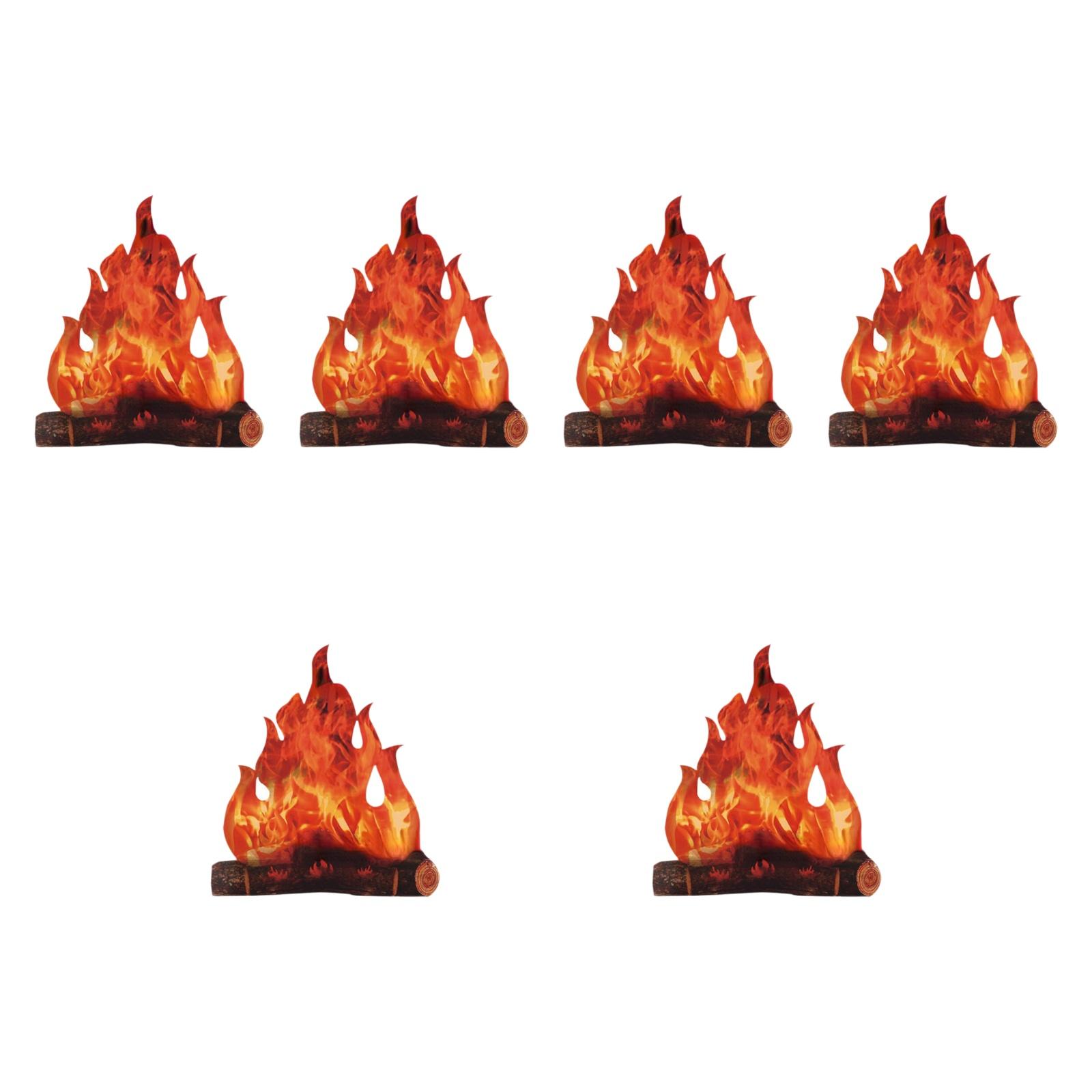 Bothyi - 6 Piezas De Fogatas De Cartón Decorativas 3D Para Acampar, Decoraciones Para Jardín, Fuegos Falsos