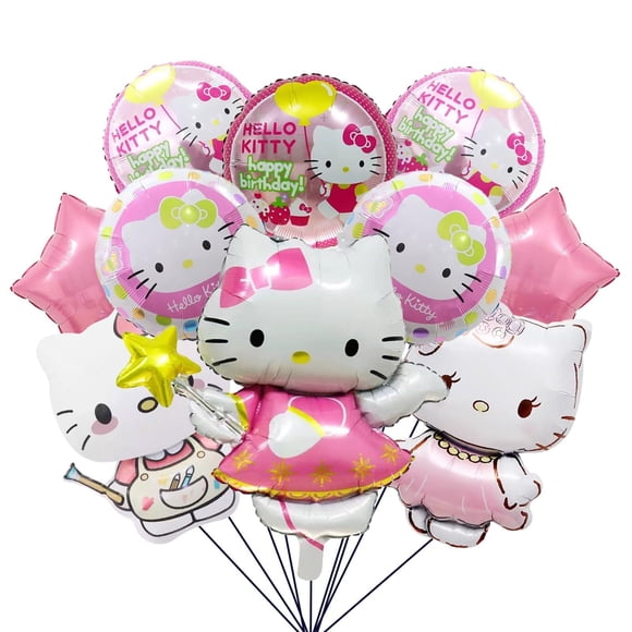 Decoraciones Para Fiesta Kitty 10 Piezas Globos Rosas