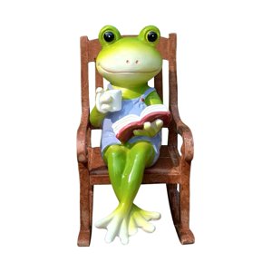 Magideal - Estatuilla De Rana Escultura De Rana Figuras Coleccionables De Animales De Novedad Estatuas De Rana De Jardín Para Patio Interior Jardín Al Aire Libre
