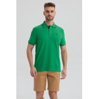 Fashionspark - Polera Hombre Piqué Básica Lisa Verde - Lll