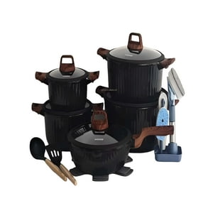 Genérico - Set De Ollas De Cocina 5 Piezas Negro