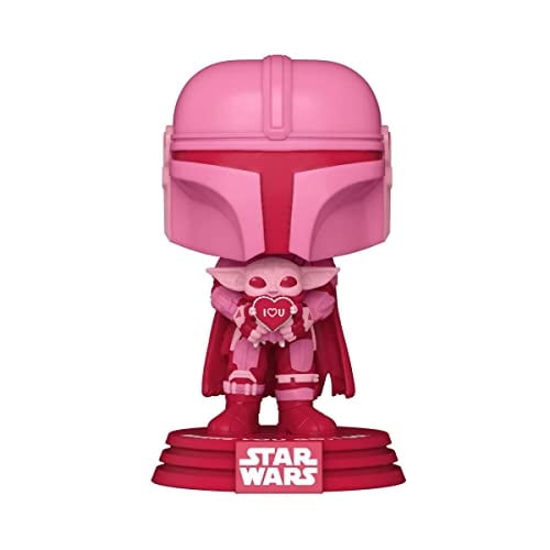 Funko - Pop! Star Wars #498 Exclusivo Valentine El Mandaloriano Con Grogu Estuche De Acrílico