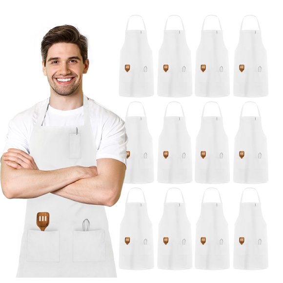 Delantal Avalon Kitchen Blanco Unisex con 3 Bolsillos