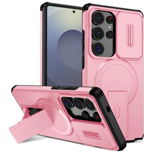 Funda para Samsung Galaxy S25 Ultra 5G 6.9" con Soporte Plegable Invisible, Carga Inalámbrica Magnética MagSafe, Carcasa Deslizante para Cámara, a Prueba de Golpes y Caídas, Funda Protectora Resisten