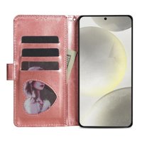 Funda Para Foxdock Elegante Funda Samsung Galaxy S25 Plus Glitter Con Cremallera-Ideal Para El Uso Diario