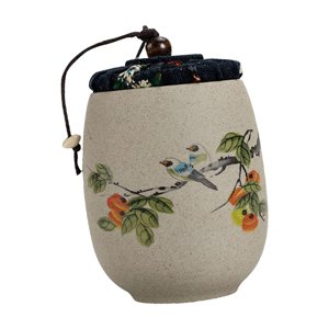 Bothyi - Recipiente Para Té De Porcelana, Pequeño Recipiente De Almacenamiento De Té Suelto Para Té, Café, Caqui