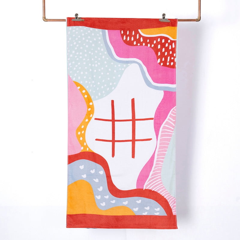 Mashini - Toalla De Playa Juego 70x150 Gato Rosado