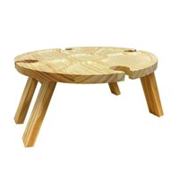 Magideal - Soporte Para Botellas De Vino, Mesa De Picnic Pequeña, Mesa De Vino Portátil Resistente, Mesa De Aperitivos De Madera Para Parque, Jardín, Césped Al
