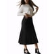 thumbnail image 4 of INSPIRE CHIC Falda de Punto A-Line para Mujer con Cintura Alta Elástica y Tejido Elástico, Falda Midi de Suéter XL Negro, 4 of 6