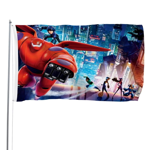 Bandera Temática Baymax Grandes Héroes Desmarcar 120x180 cm