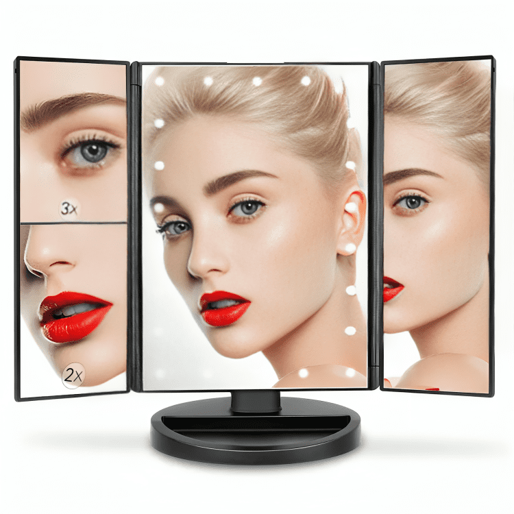 Genérico - Espejo Para Maquillaje Aumentos 2x 3x Luz Led