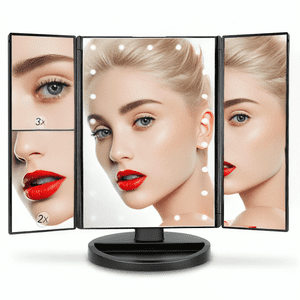 Genérico - Espejo Para Maquillaje Aumentos 2X 3X Luz Led