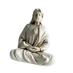Magideal - Estatua De Figura Sentada De Jesús De 4,3X3,5 Pulgadas, Colección De Navidad Tradicional Hecha A Mano, Adorno De Mesa Navideño, Escultura De Resina
