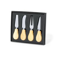 Importclick - Set 4 Utensilios Queso Acero Madera Koet