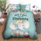 thumbnail image 1 of Just A Girl Who Loves Elephants Cute Quilt Duvet Cover Set Comforter Cover3-Piece Bedding Set, 1 of 5