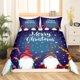 thumbnail image 2 of Xmas Bedding Sets Scandinavian Christmas Santa Gnomes Comforter Cover Snowing Santa Claus Bedding Sets for Kids Boys Girls Romantic Candlelight Quilt Cover 3 Pieces Queen Size, 2 of 5