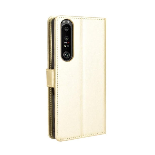Funda tipo libro para Sony Xperia 1 III, cartera todo‑en‑uno, funda multifuncional con tarjetero y correa de muñeca desmontable