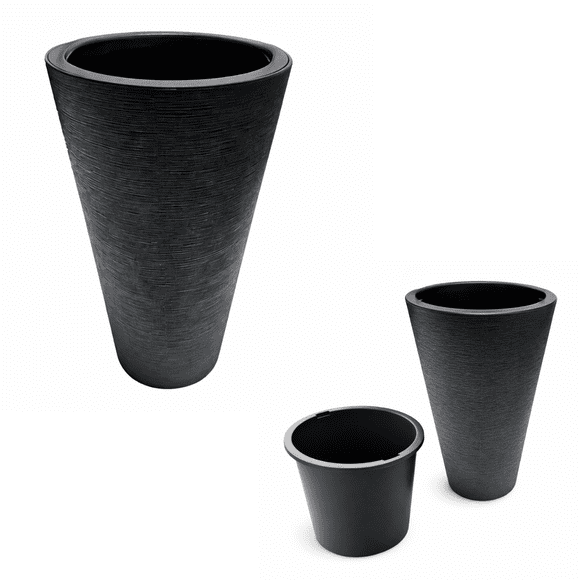 Macetero 46cm Grafiato Cónico Decorativo Grande