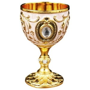 Genérico - Mini Copa De Vino De Metal Vintage, Copa De Vino De 30Ml, Reutilizable, Inastillable, Estilo Medieval, Estilo B