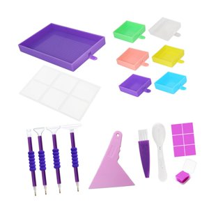 Magideal - Bandejas De Pinturas De Diamantes, Placa De Perforación De Diamantes De Imitación, Placa De Abalorios, Organizador De Placa De Perforación Multiusos, Multicolor