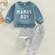 thumbnail image 1 of Baby Boys "MAMA'S BOY" Print Outfit - Long Sleeve Sweatshirt + Trousers Set, 1 of 5