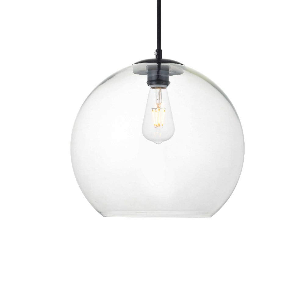 Lámpara Colgante Living District Baxter 35 Cm Negro Transparente 110v