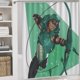 thumbnail image 5 of Flecha Verde-theme 4-Piece Shower Curtain Set with Rugs, Waterproof Bathroom Decor Set Includes Bath Mat, U-Shaped Rug, Toilet Lid Cover and Curtain with Hooks, 5 of 6