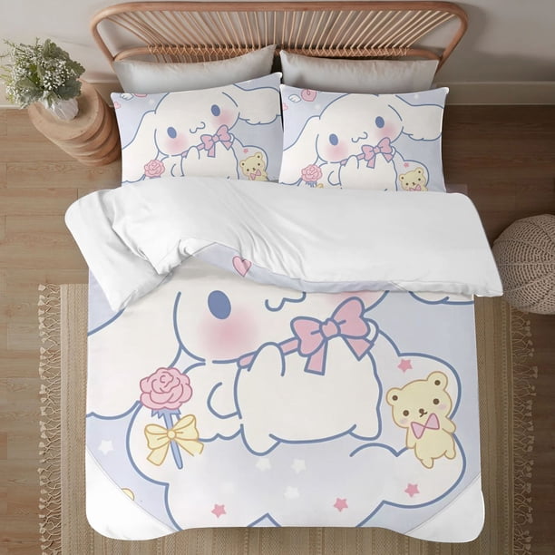 Sanrio Soft 3D Printed Duvet Cover Bedding Set with Comforter Cover 3 Piece Set