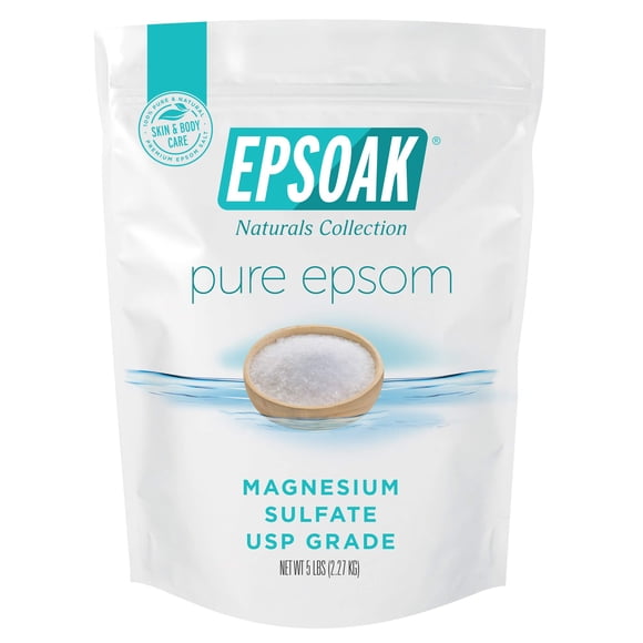 Sal de Epsom Epsoak 2,27 kg en bolsa a granel resellable, sulfato de magnesio